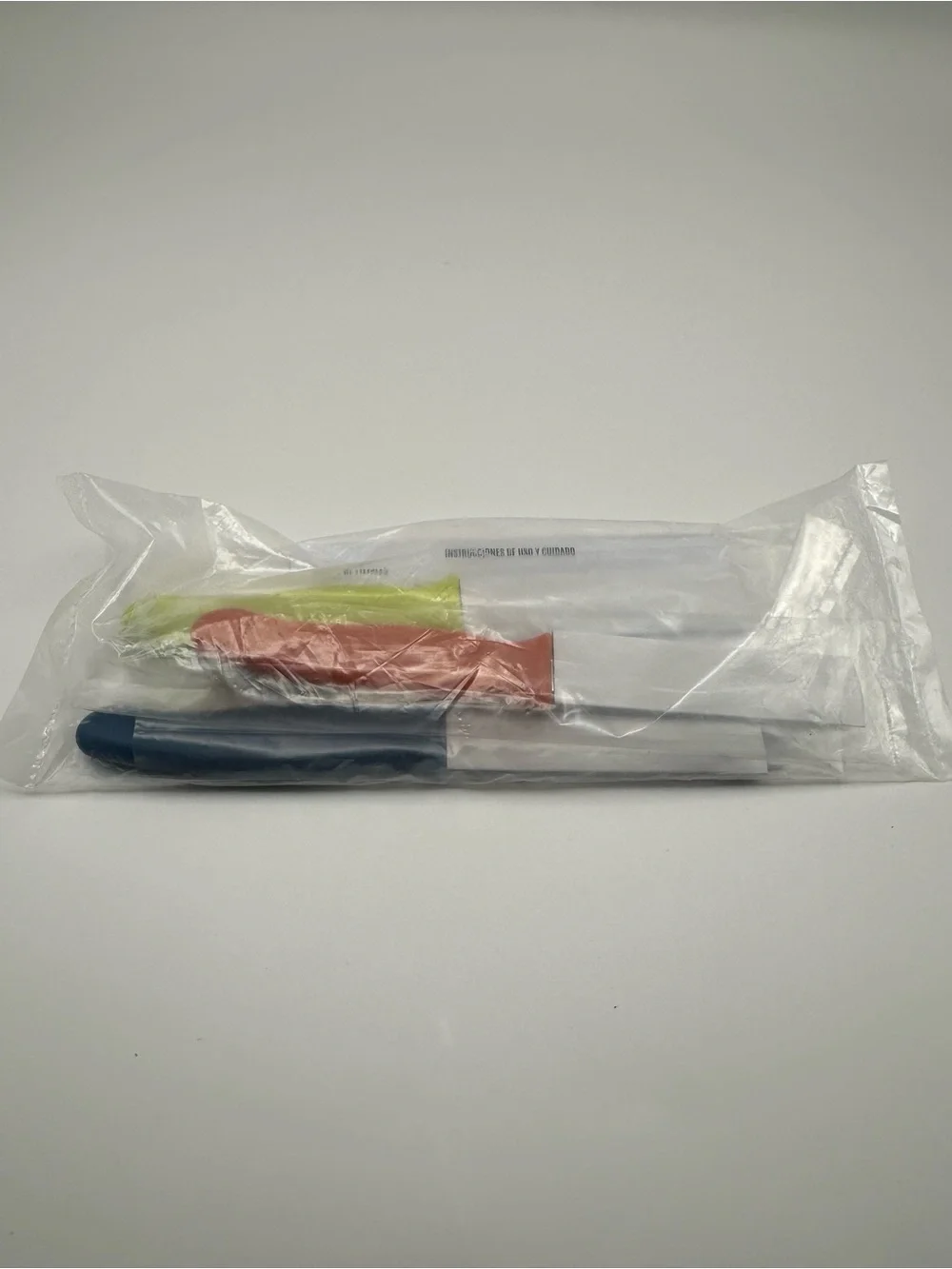 Pampered Chef Paring Knife Set with Blue, Pink, and Lime Handles